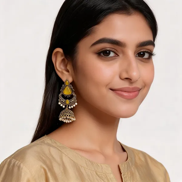 Gold_Yellow_Stone_Jhumka_Earrings_For_Women