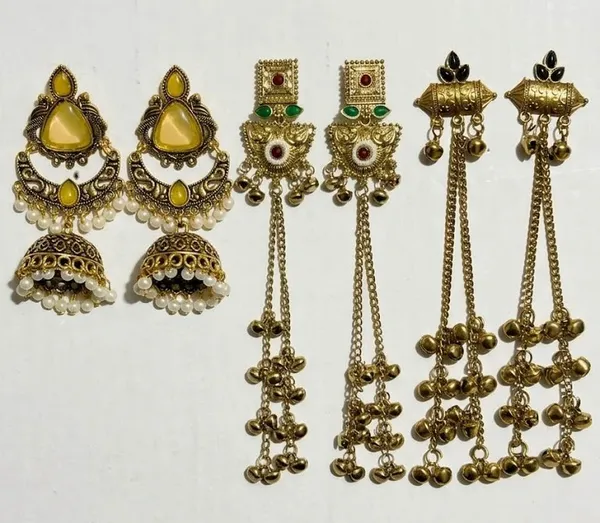 Gold_Toned_Combo_Jhumka_Earrings_For_Women_Pack_Of_3