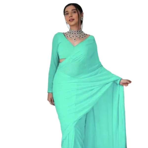 1_Min_Ready_To_Wear_Saree_Blooming_Georgette_Saree_Light_Green