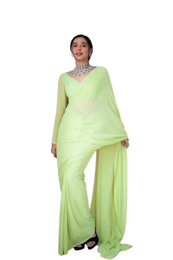 1_Min_Ready_To_Wear_Saree_Blooming_Georgette_Saree_Pista_Green