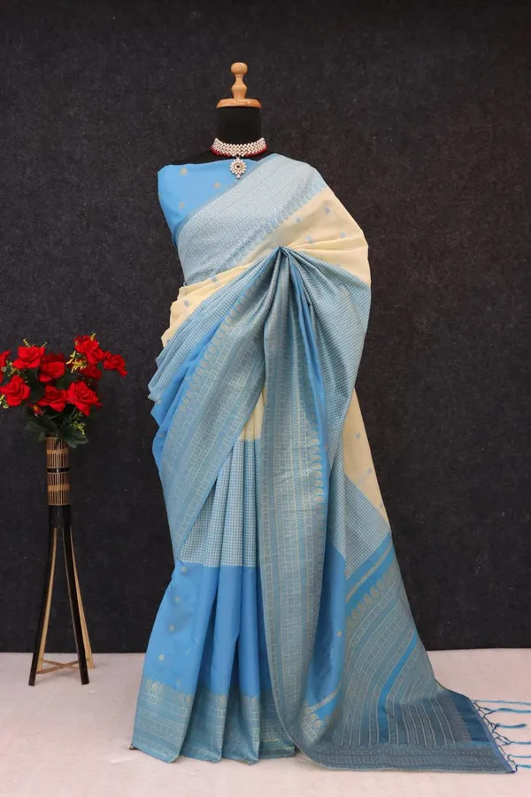 Kalyani_Cotton_With_Gold_Zari_Silk_Saree_Blue_Adults_Female