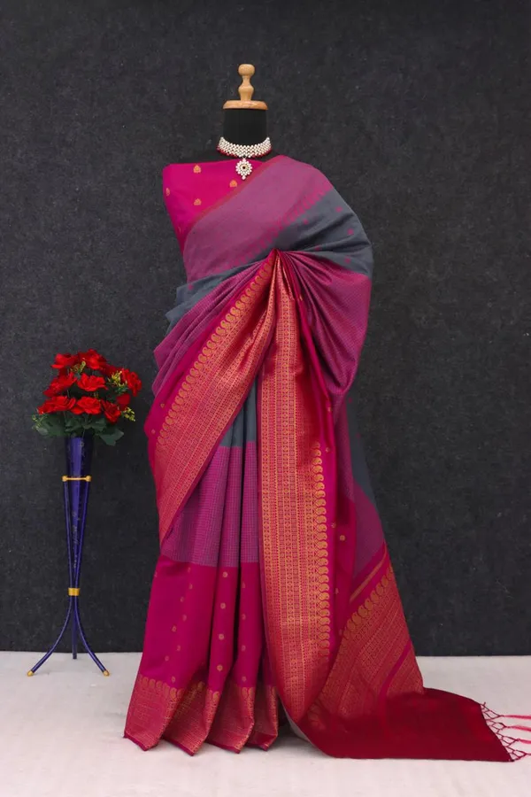 Kalyani_Cotton_With_Gold_Zari_Silk_Saree_Multicolor_Adults_Female