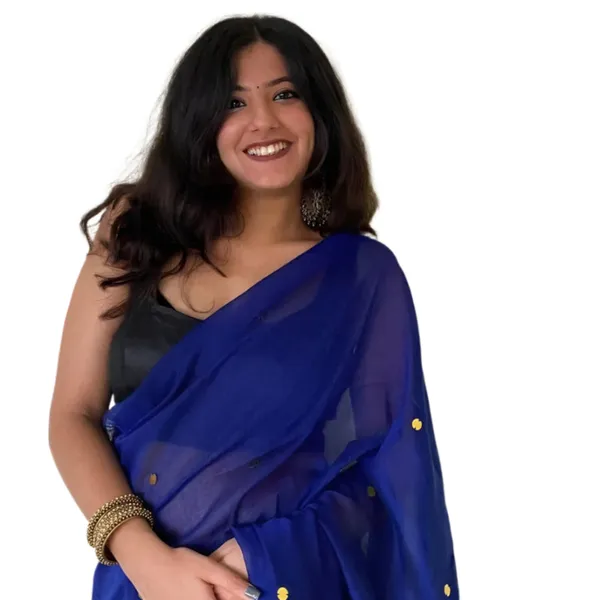 Khadi_Cotton_Sarees_Royal_Blue_With_Yellow_Blouse