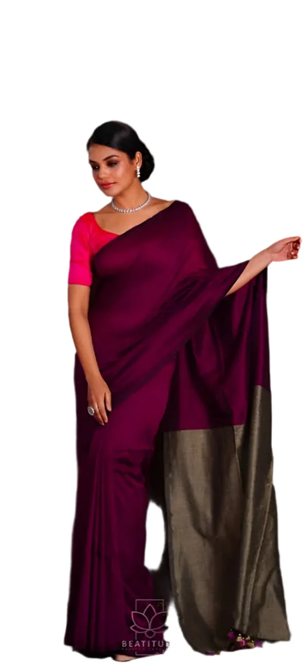 Khadi_Cotton_Sarees_Magenta_With_Grey