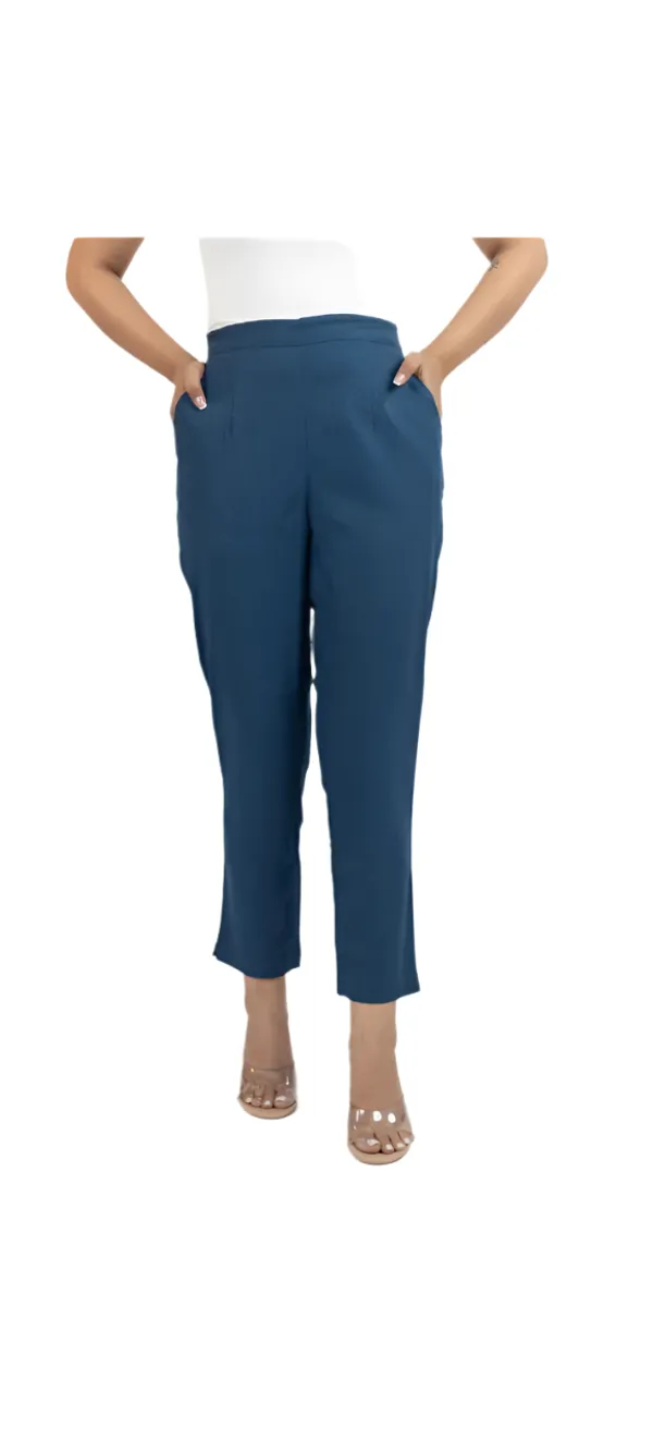 Women's_Regular_Cotton_Pants_Peacock_Blue