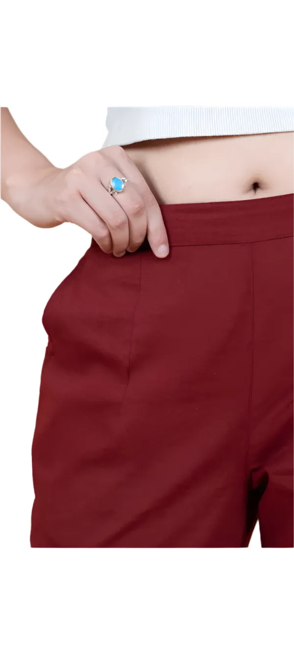 Women's_Regular_Cotton_Pants_Wine_Red