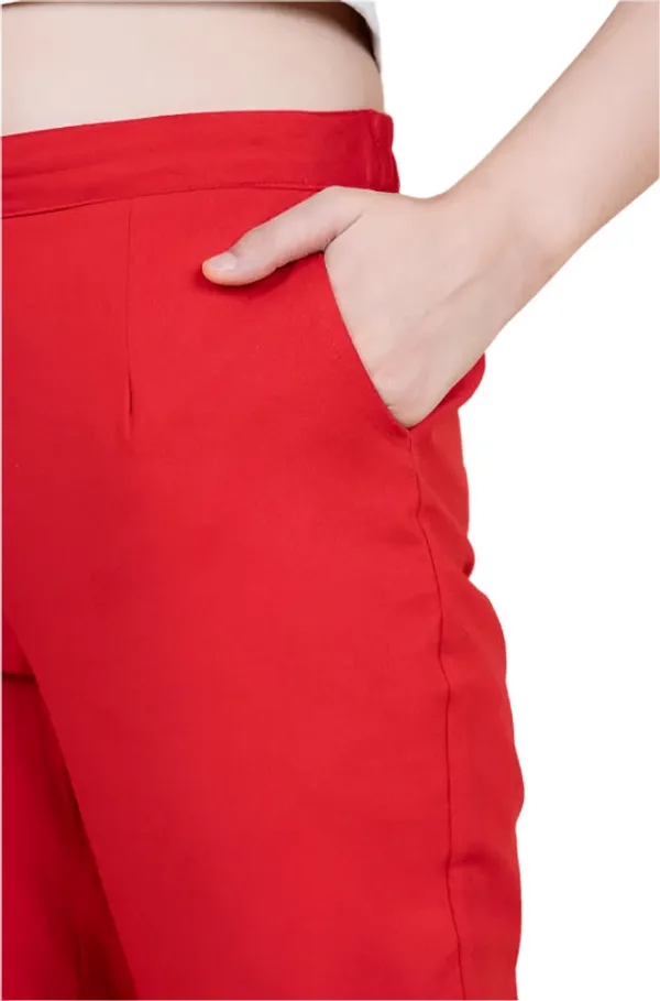 Women's_Regular_Cotton_Pants_Cherry_Red