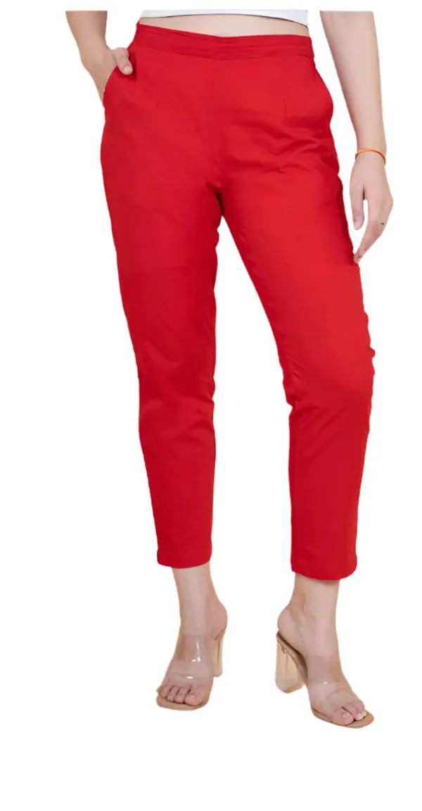 Women's_Regular_Cotton_Pants_Cherry_Red