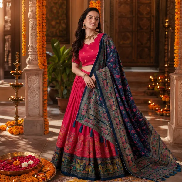 Vrinda_Lehenga_Choli_Collection_Dark_Pink