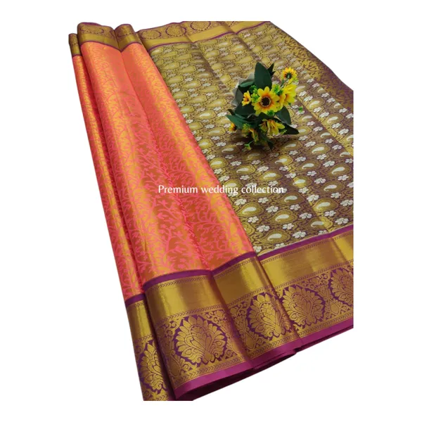 Poombavai_Shining_Tissue_Silk_Saree_Orange