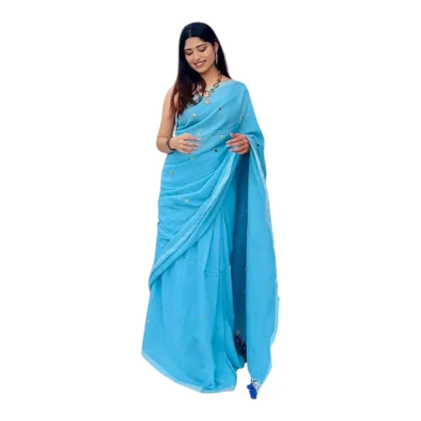 Khadi_Cotton_Sarees_Sea_Blue