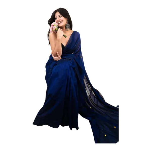 Khadi_Cotton_Sarees_Navy_Blue