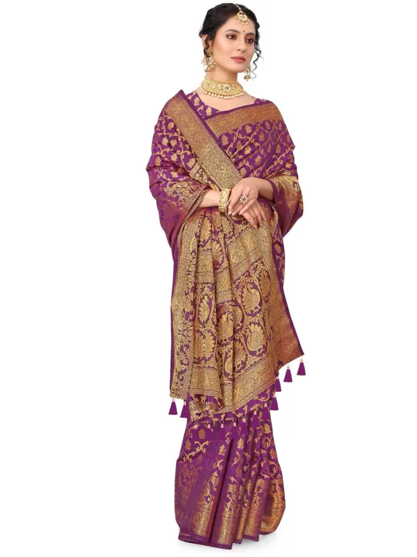 Self_Design_Patola_Cotton_Silk_Sarees_Magenta
