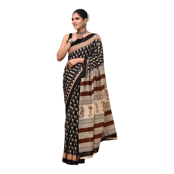 Cotton_Mulmul_Sarees_With_Blouse_Piece_Coffee_Brown_Cotton_Adults