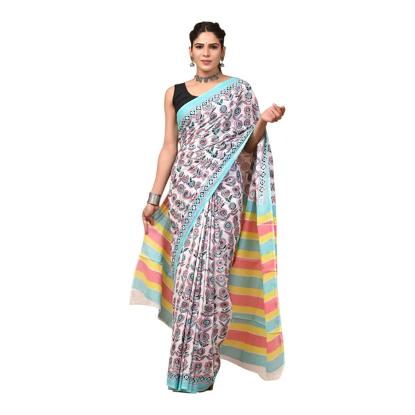 Cotton_Mulmul_Sarees_With_Blouse_Piece_White_Blue_Cotton_Adults