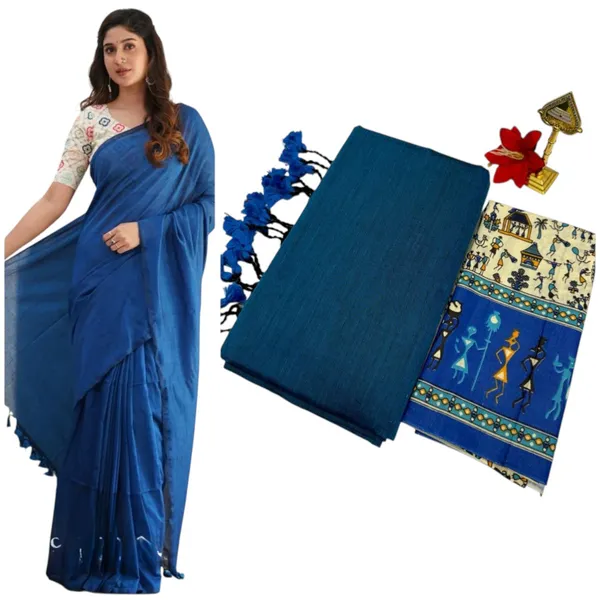 Pure_Khadi_Soft_Cotton_Sarees_Indigo_Blue_Cotton_Adults