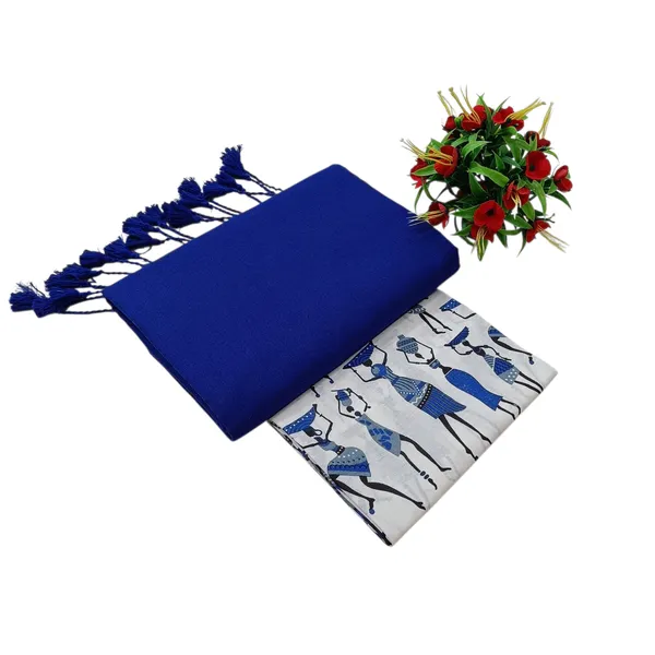 Pure_Khadi_Soft_Cotton_Sarees_Royal_Blue_Cotton_Female