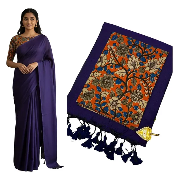 Elegant_Woven_Saree_With_Tassels_Violet_Cotton_Female