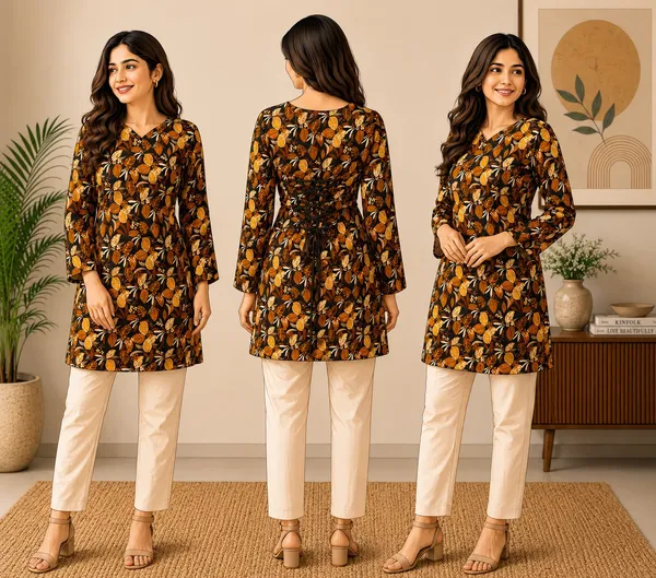 Elegant_Women's_Rayon_Top_Floral_Print_Bell_Sleeves_Back_Dori_Style_Multicolor