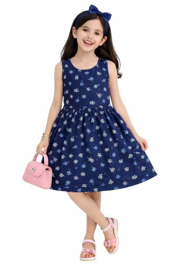 Girls_Printed_Frock_Dress_Navy