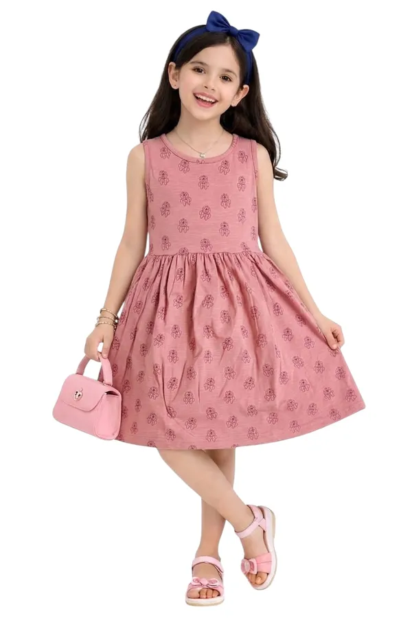 Girls_Printed_Frock_Dress_Peach