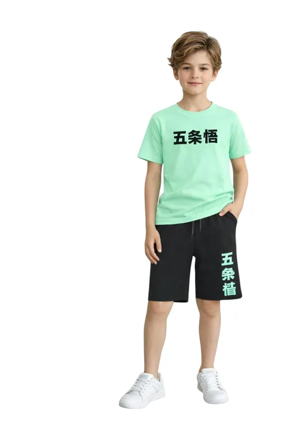 Boys_Graphic_Co_Ord_Set_T_Shirt_Shorts_Pista_Green