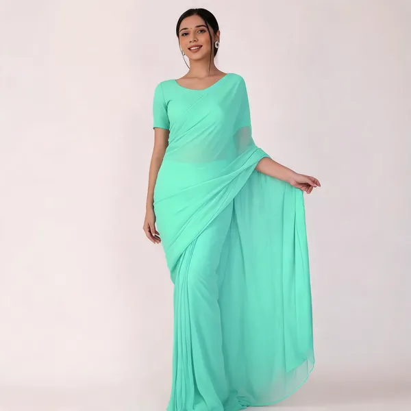 1_Min_Ready_To_Wear_Saree_Blooming_Georgette_Saree_Light_Green