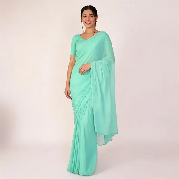 1_Min_Ready_To_Wear_Saree_Blooming_Georgette_Saree_Light_Green
