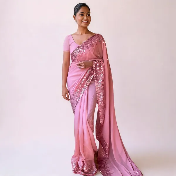 Georgette_With_Sequence_Work_And_Cut_Work_Border_Peach