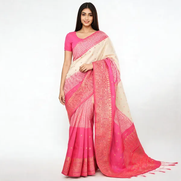 Kalyani_Cotton_With_Gold_Zari_Silk_Saree_Dark_Pink1_Adults_Female