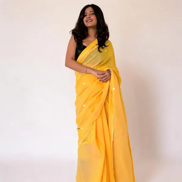 Khadi_Cotton_Sarees_Mustard_Yellow_With_Green