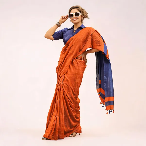 Khadi_Cotton_Sarees_Orange