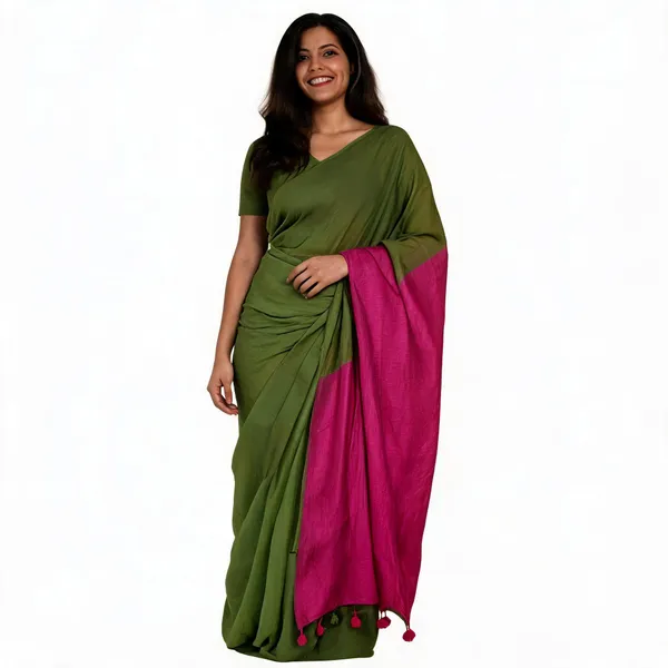 Khadi_Cotton_Sarees_Peacock_Blue