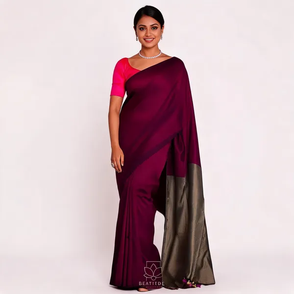 Khadi_Cotton_Sarees_Magenta_With_Grey