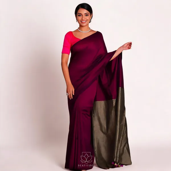 Khadi_Cotton_Sarees_Magenta_With_Grey