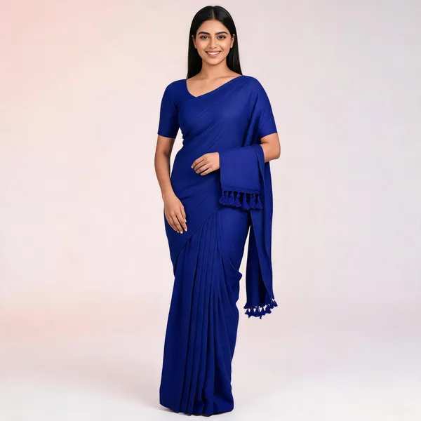 Khadi_Cotton_Sarees_Royal_Blue