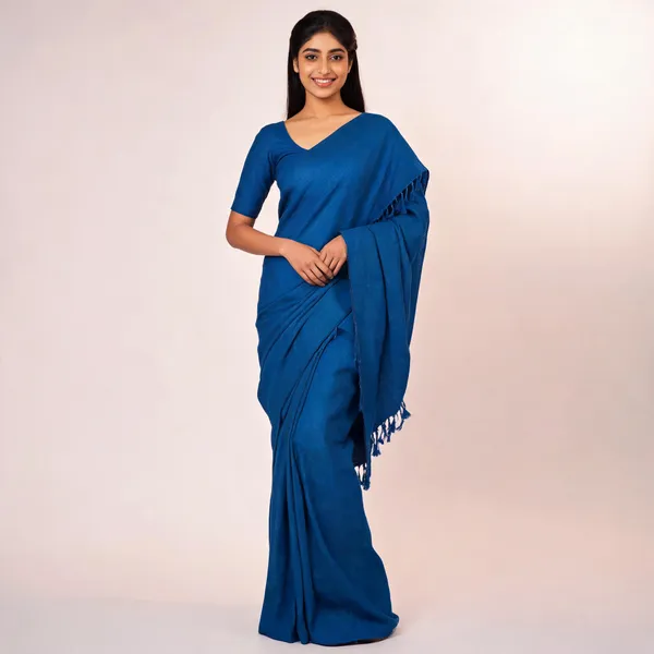Khadi_Cotton_Sarees_Indigo_Blue