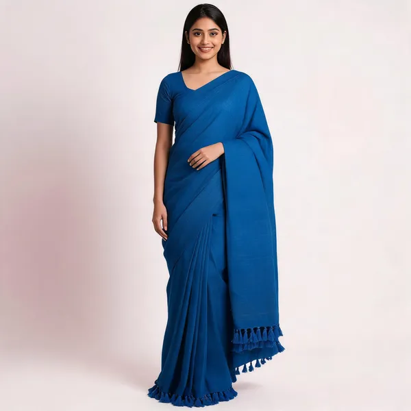 Khadi_Cotton_Sarees_Indigo_Blue