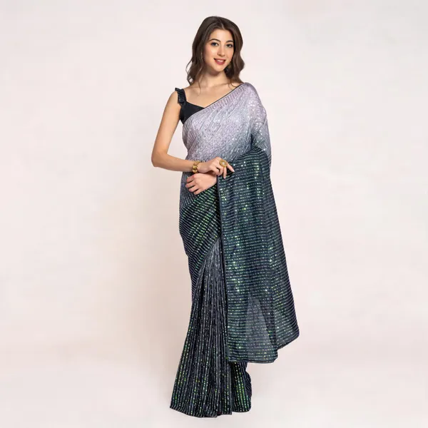 Vichitra_Silk_Sarees_Grey_Black