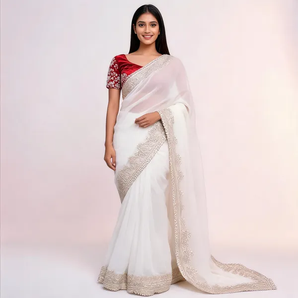 Dharavi_Sarees_White_Red