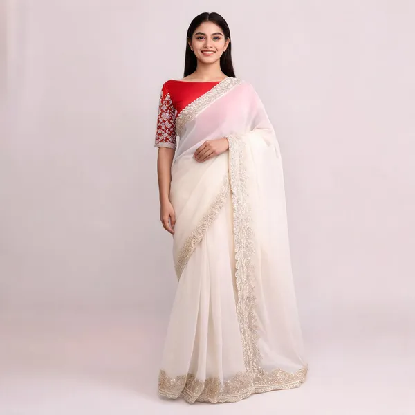Dharavi_Sarees_White_Red