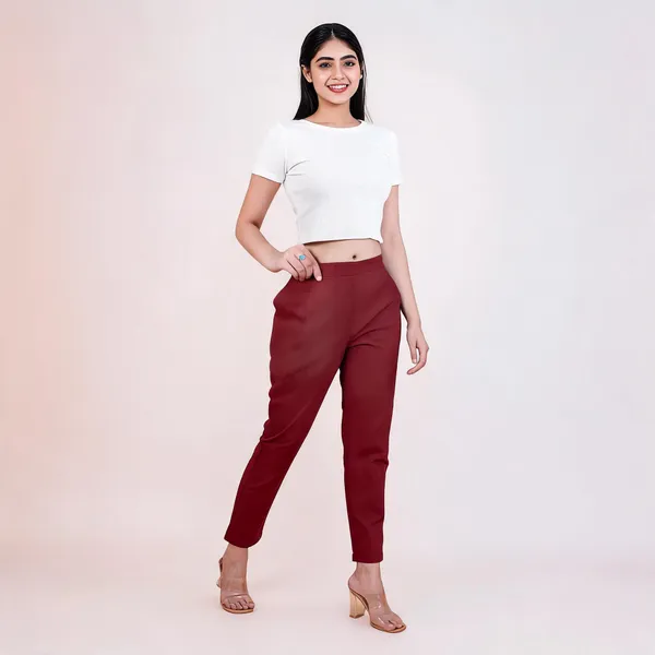 Women's_Regular_Cotton_Pants_Wine_Red