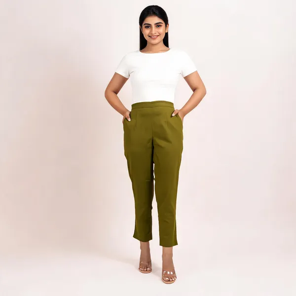 Women's_Regular_Cotton_Pants_Olive_Green