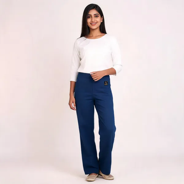 Cotton_Pants_For_Women_Blue_Female