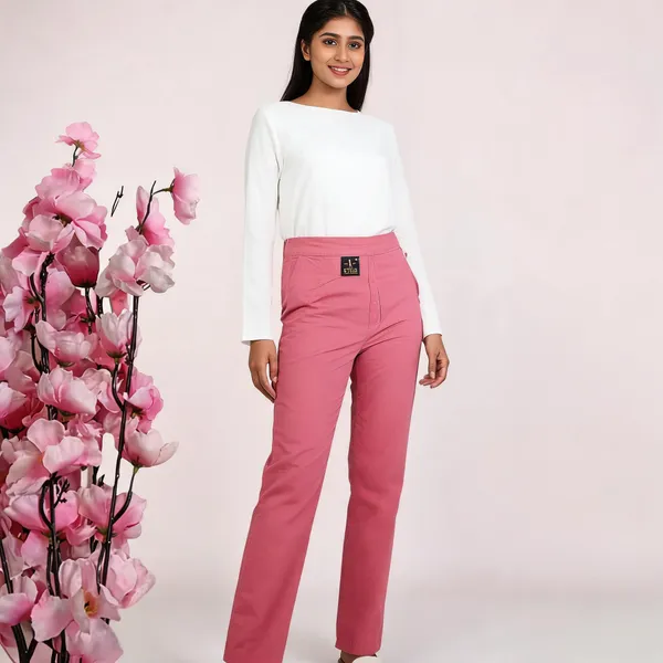 Cotton_Pants_For_Women_Pink_Female
