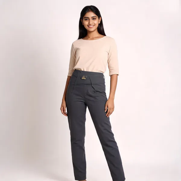 Cotton_Pants_For_Women_Grey_Black_Female