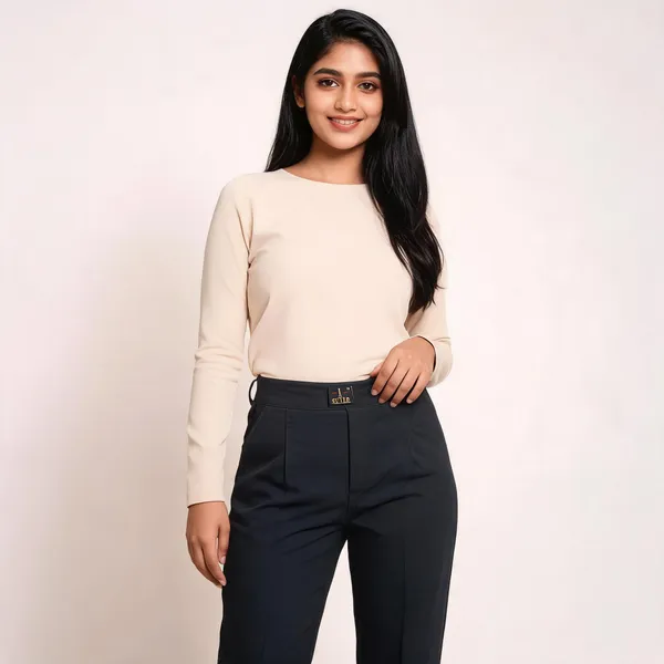 Cotton_Pants_For_Women_Grey_Black_Female