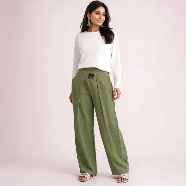 Cotton_Pants_For_Women_Olive_Green_Female