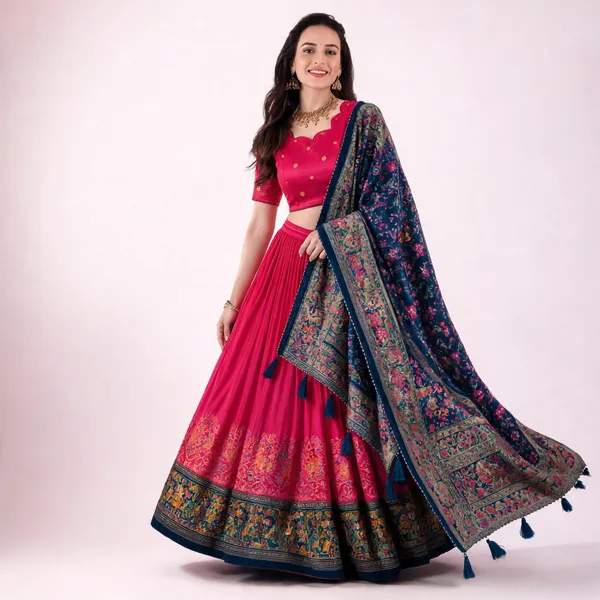 Vrinda_Lehenga_Choli_Collection_Dark_Pink