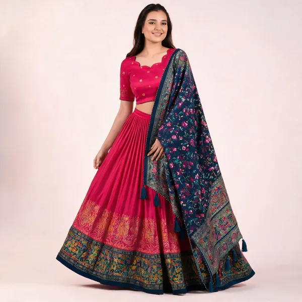 Vrinda_Lehenga_Choli_Collection_Dark_Pink
